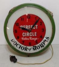 Perfect Circle Piston Rings Lighted Advertising Clock