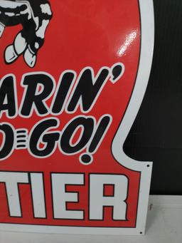Single Sided Rarin To Go Frontier Metal Sign