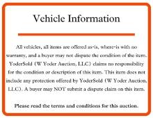Important Vehicle/Item Information