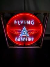 Neon Flying A Gasoline Advertisement Sign