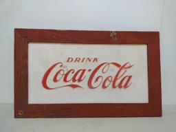Vintage Embossed SSM Framed Coca-Cola Sign.