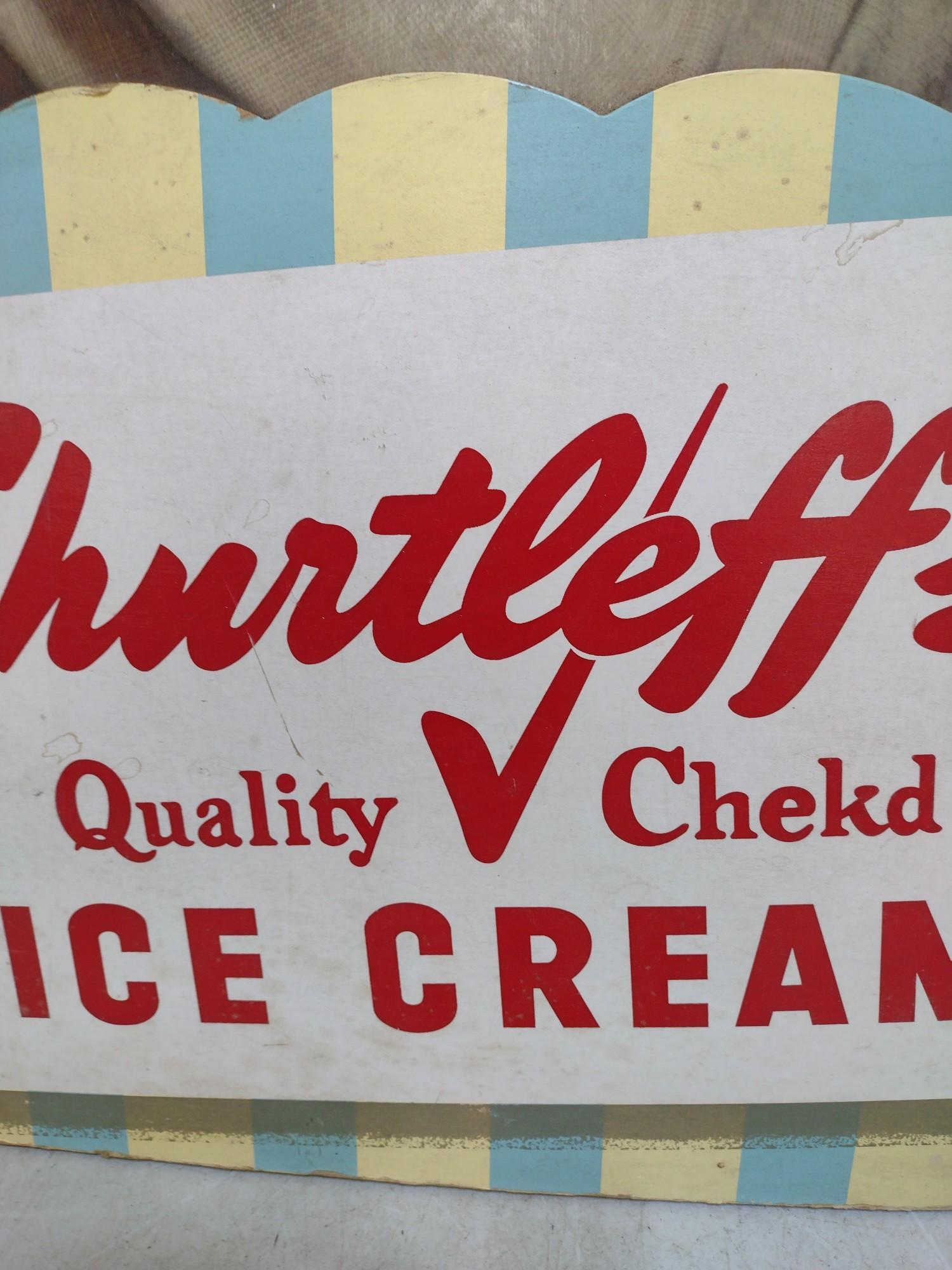 Vintage Shurtleff's Ice Cream Advertising Sign.
