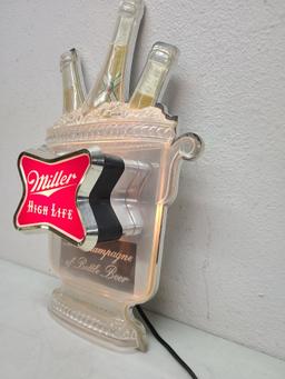 Vintage Miller High Life Lighted Ice Bucket Sign