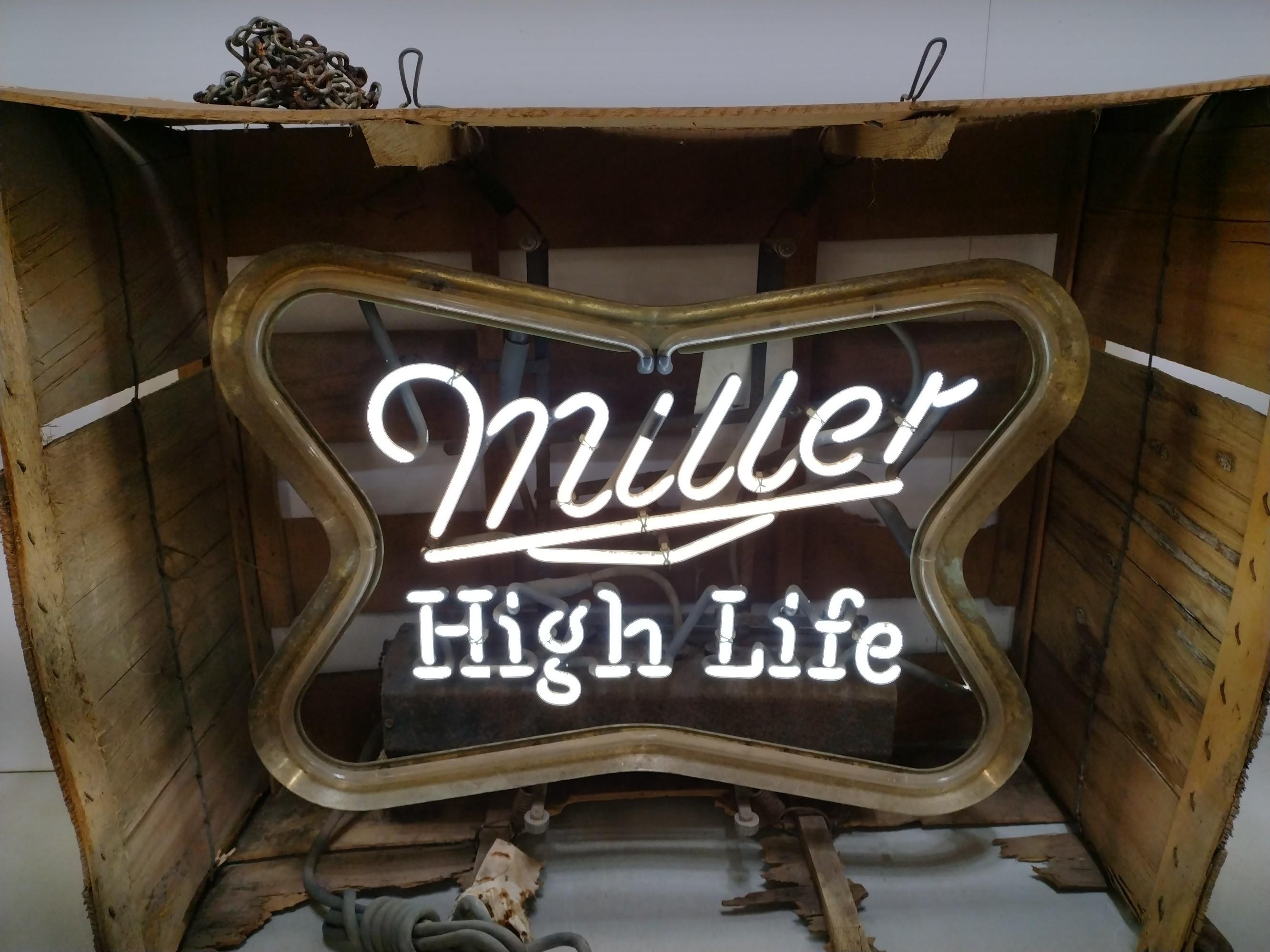 Neon Miller High Life Advertising Sign New Old Stock