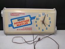 Walker Advantage Muffler Lighted Advertising Clock