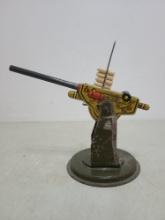 Marx Prewar Winding Anti-Aircraft Tin Toy Gun