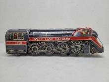Modern Toys Over Land Express Train Engine Battery Op Tin Toy