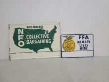 2x SST Embossed NFO & FFA Member Signs