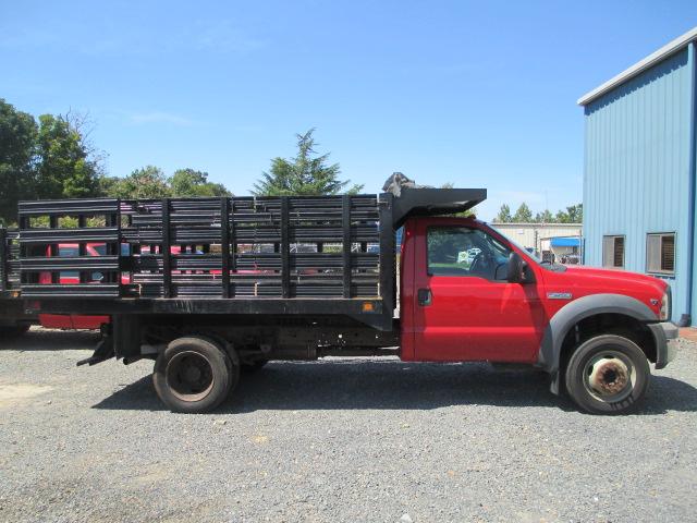 2005 FORD TRUCK- GAS  F-450  12 FT. STAKEBODY ELECTRIC HOIST  DUMP 2 WD-ONE OWNER