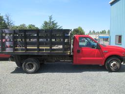 1999 FORD TRUCK- 2000 GAS  F-350  12 FT. STAKEBODY ELECTRIC HOIST  DUMP 2 WD-ONE OWNER