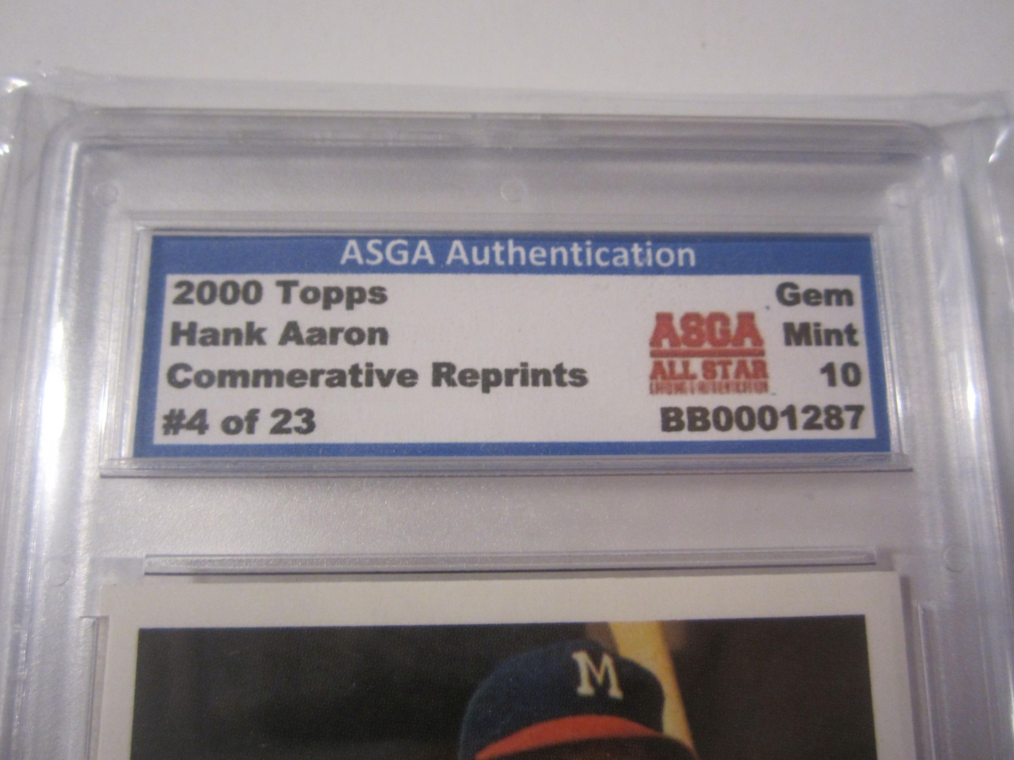 2000 Topps Hank Aaron Braves Commerative Reprints 4 of 23 Card Gem Mint 10