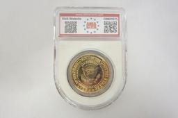 2009 24k Gold Plated Barack Obama Commerative Coin Gem Mint 10 Graded