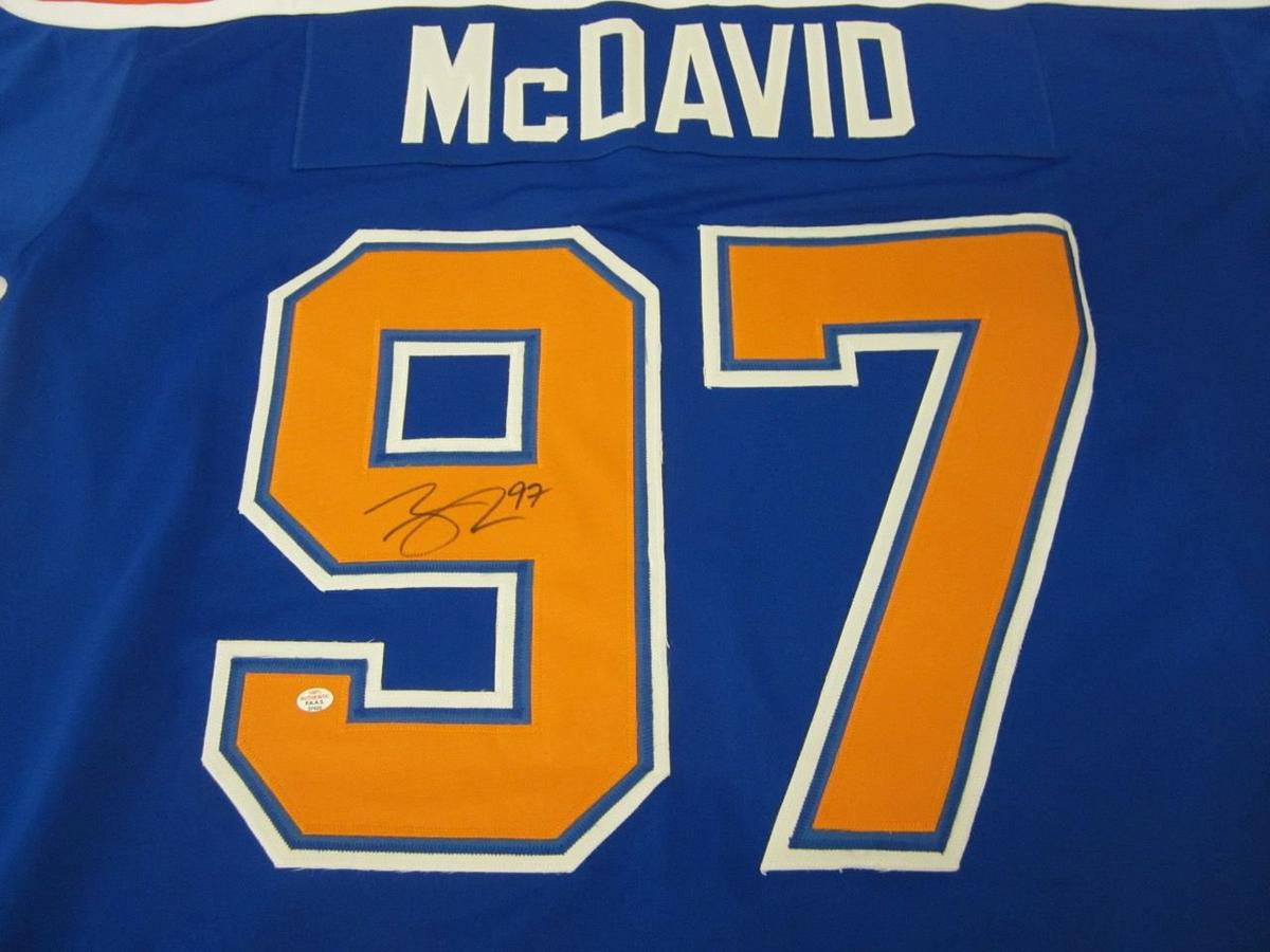 Connor McDavid Edmonton Oilers Hand Signed Autographed Jersey Paas Certified.