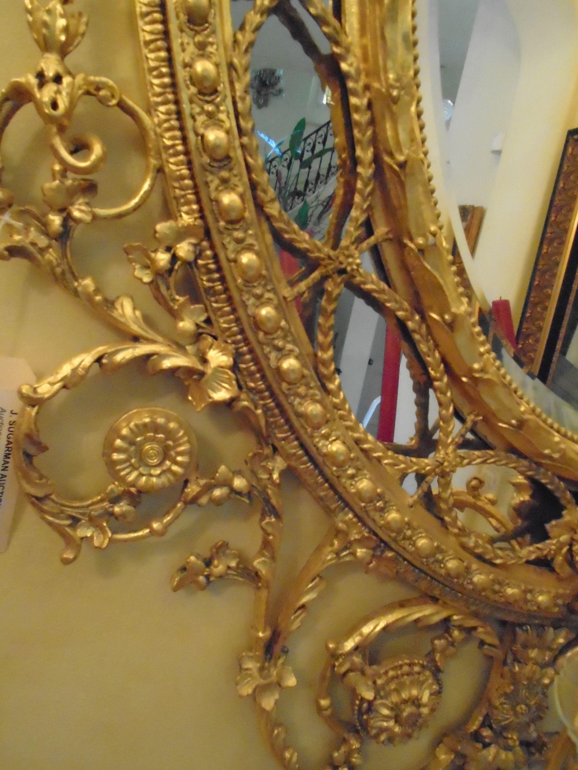 18th Century Mirror with gold leaf wooden frame