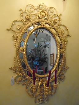 18th Century Mirror with gold leaf wooden frame