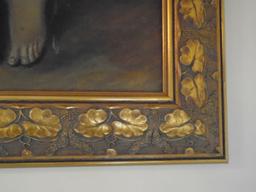 Oil Painting in a gold frame.