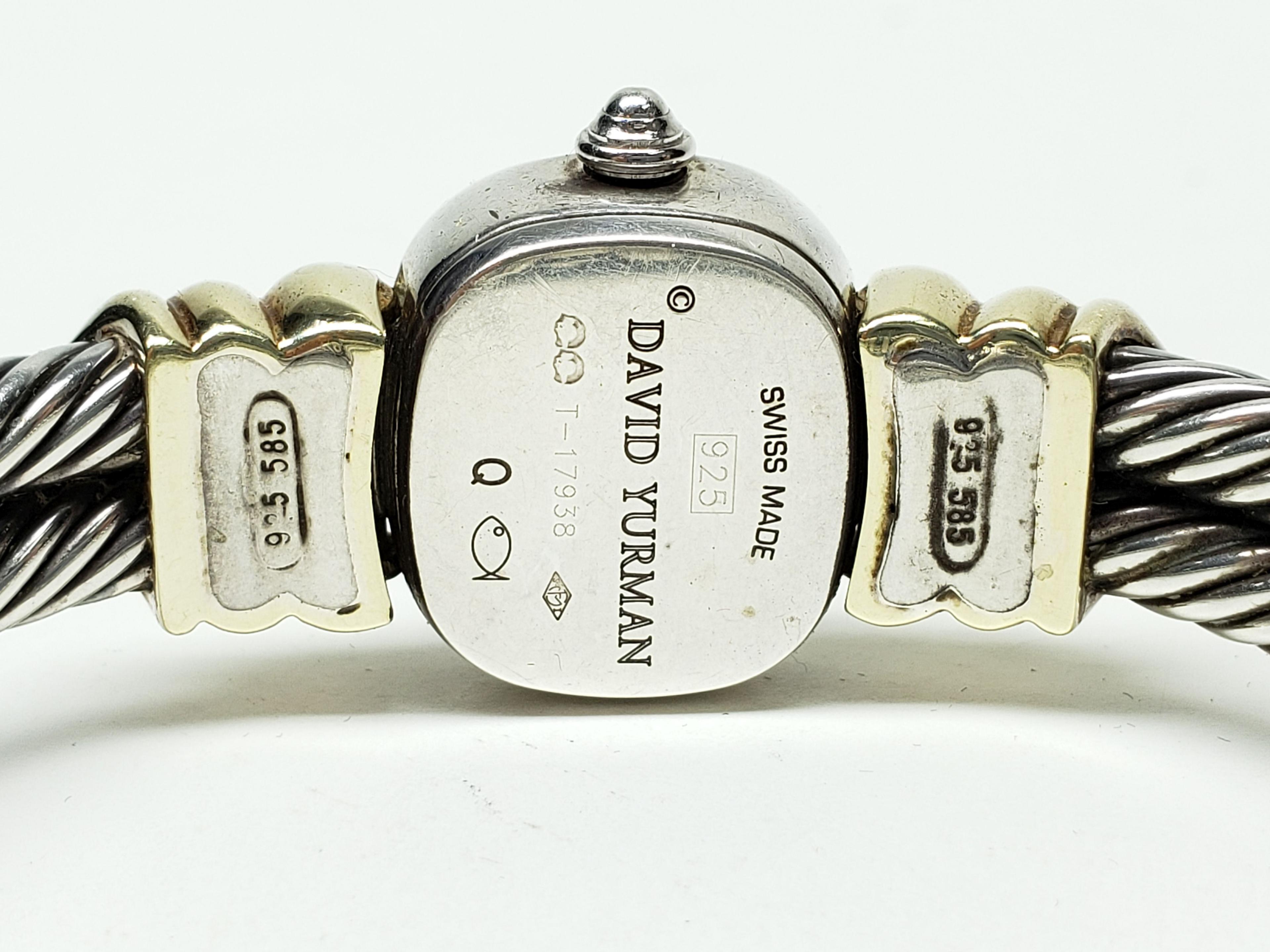 Designer Authentic Womens David Yurman 14k Yellow Gold & Silver 925 Watch