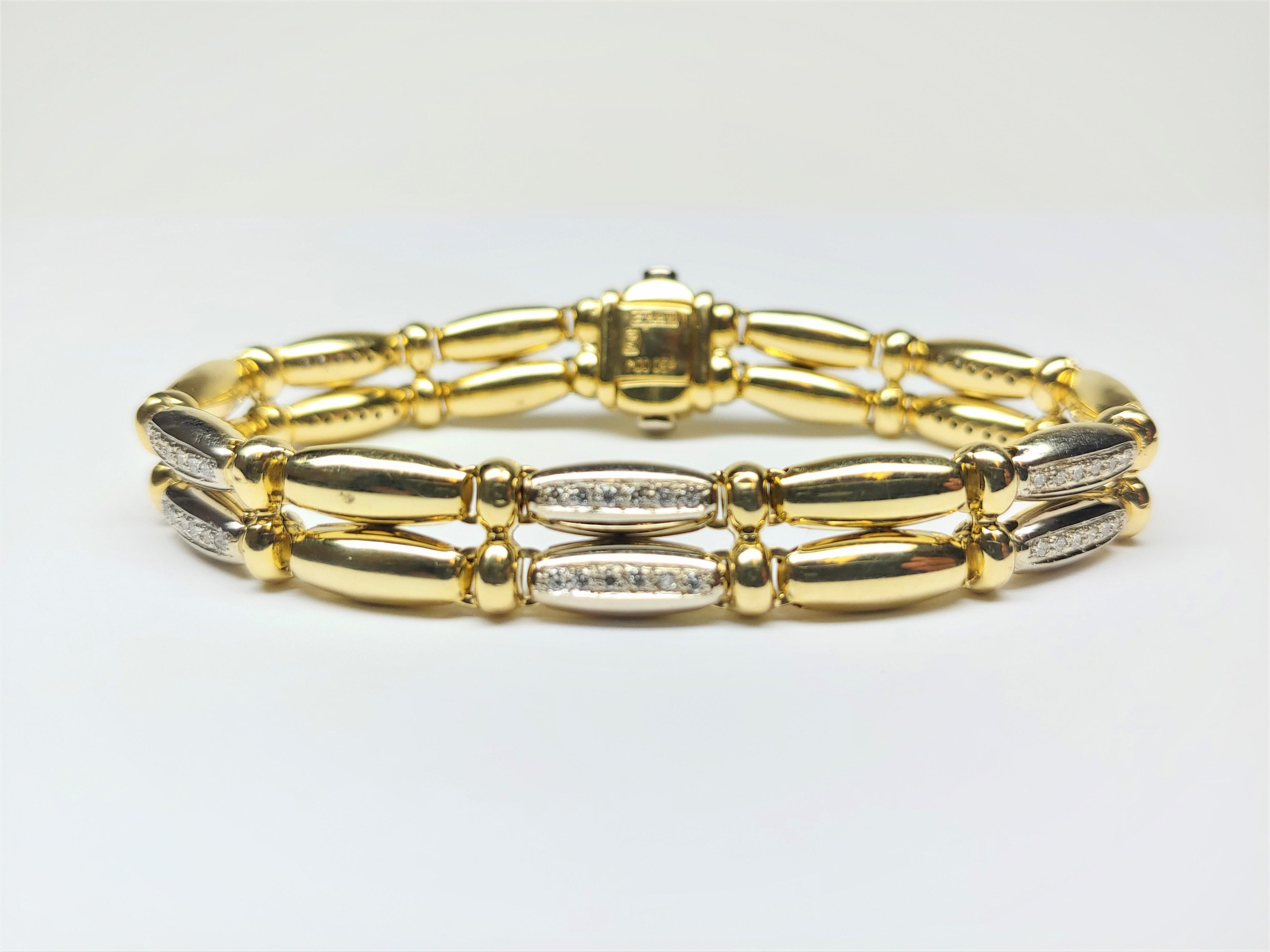 Designer Chimento 18k Yellow Gold Diamond Bracelet Approx 1.50 TCW Retail Price $12k