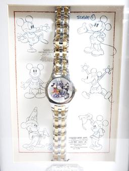 Rare Walt Disney 75th Mickey Mouse 2-Tone Framed Cartoon Watch