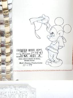Rare Walt Disney 75th Mickey Mouse 2-Tone Framed Cartoon Watch