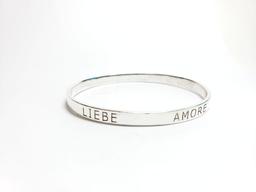 Carolee AMORE LOVE AMOUR AMOR LIEBE Silver 925 Bangle Large Bracelet