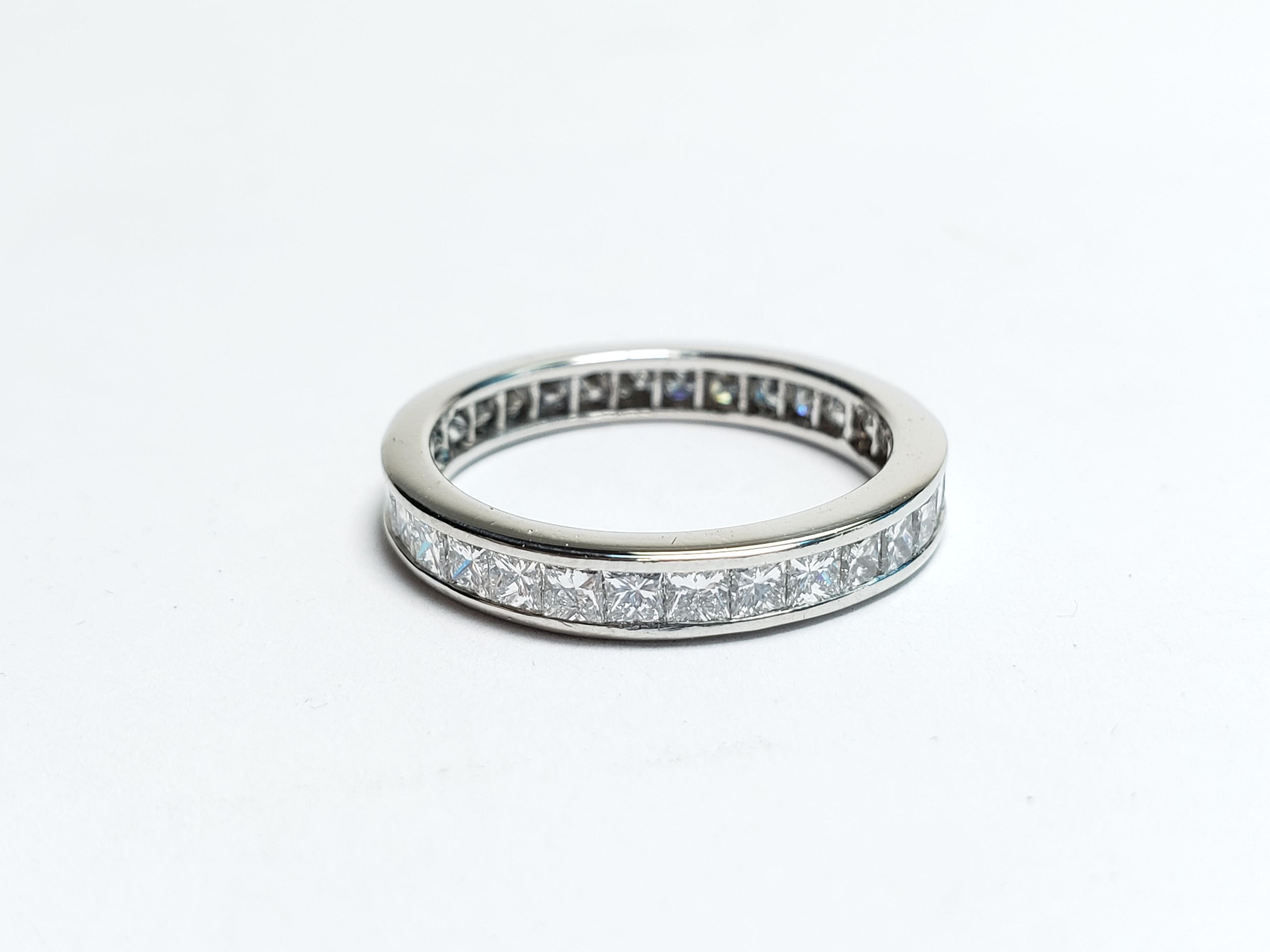 Platinum Diamond Eternity Genuine Diamond Ring Size 6 3/4 Ret. $4500.