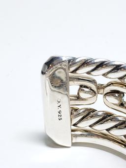 David Yurman 6" Wellesley Link Cuff Diamond Sterling Silver Bracelet