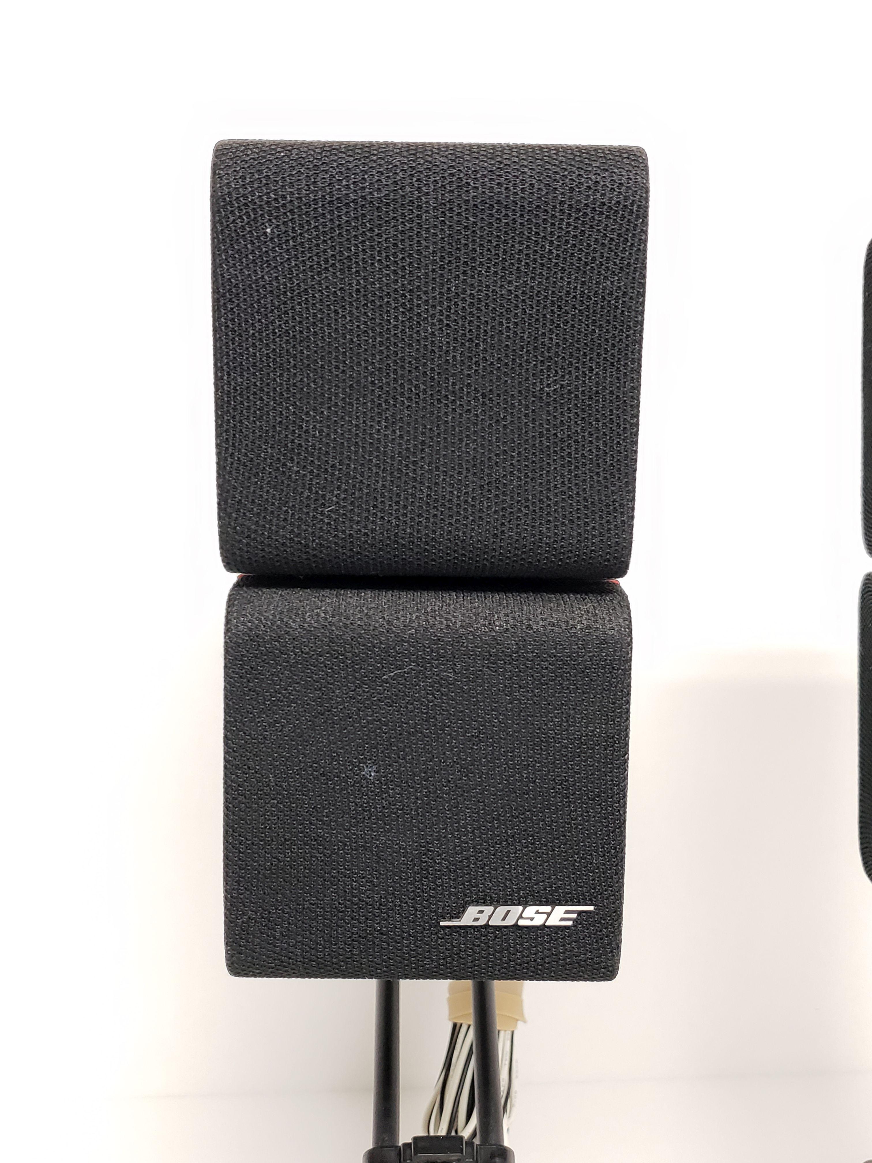 2 Bose Double Cube Red Line Speakers with Stands Cables