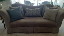 Designer Cloth Sofa with Pillows by Darron's- 90 inches Long