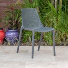 BRAND NEW OUTDOOR RECYCLED RESIN STACKING CHAIR GREY - ORIGINAL PACKAGING
