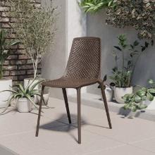 BRAND NEW OUTDOOR RECYCLED RESIN STACKING CHAIR BROWN - ORIGINAL PACKAGING