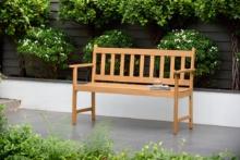 BRAND NEW  OUTDOOR 100% FSC SOLID TEAK FINISH WOOD 2-SEATER BENCH 45" - ORIGINAL PACKAGING