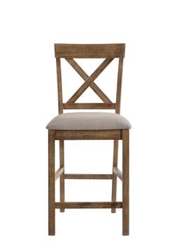 Acme Set Of 2 Counter Height Chair With Tan And Oak 70832