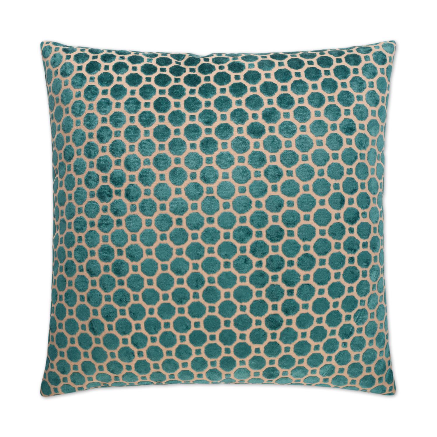 Canaan Company Velvet Geo Turquoise Accent Pillow 2311-T