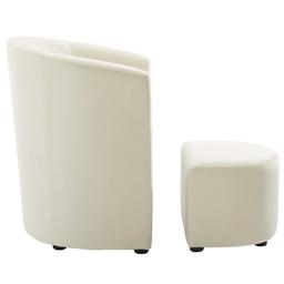 Modway Divulge Velvet Arm Chair And Ottoman Set With Ivory Finish EEI-3607-IVO