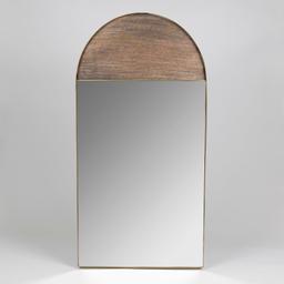 Urbane Modern Mango Wood And Iron Arch Mirror With Gold Finish S39451
