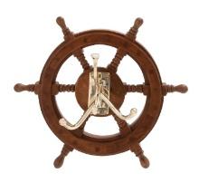 Traditional and Lovely Inspired Must Have Wood Brass Ship Wheel Hook Home Decor