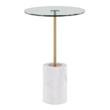 Lumisource Symbol Side Table With White Marble And Gold Steel TB-SYMBOL WMAUGL