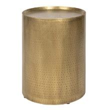 Harp And Finial Pala End Table With Distressed Hammered Gold Finish HFF25712DS