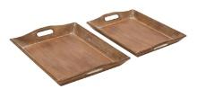 GwG Outlet Set Of 2 Wood Serving Accent Trays Entry Living Dining 14422