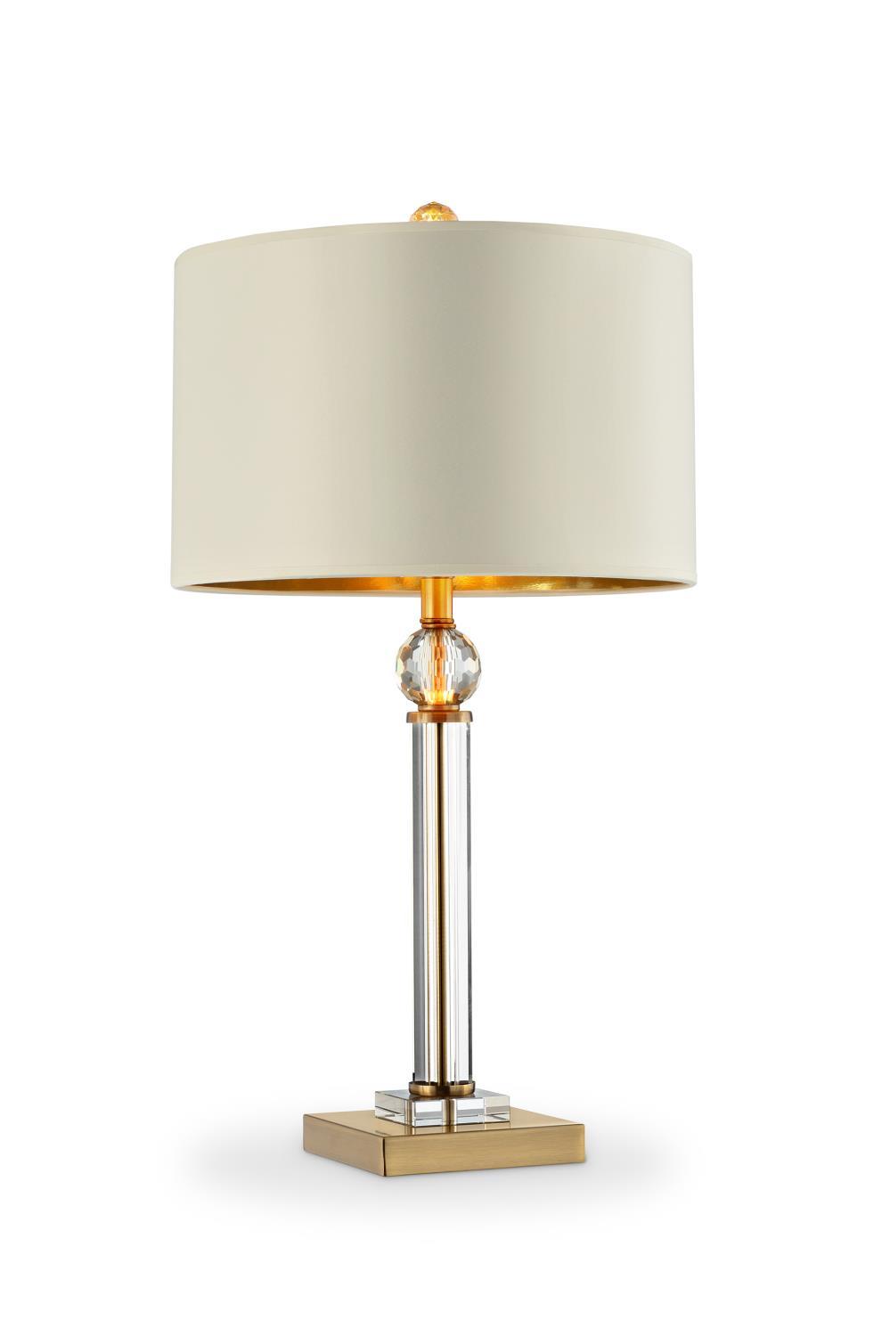 ORE International Perspicio Solid Crystal Gold Column Table Lamp ORE-5161T