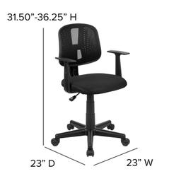 Flash Furniture Mesh Task Office Chair With Black Finish LF-134-A-BK-GG