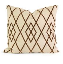 Imax Ik Ayaka Brown Velvet Linen Accent Pillow with Down Fill Linen Decor 42170