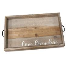 Stratton Home Decor Love Lives Here Wood Tray S19358