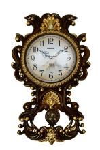 Three Star Polished Antique Decorative Polyresin Hand-Painted Wall Clock ZP904