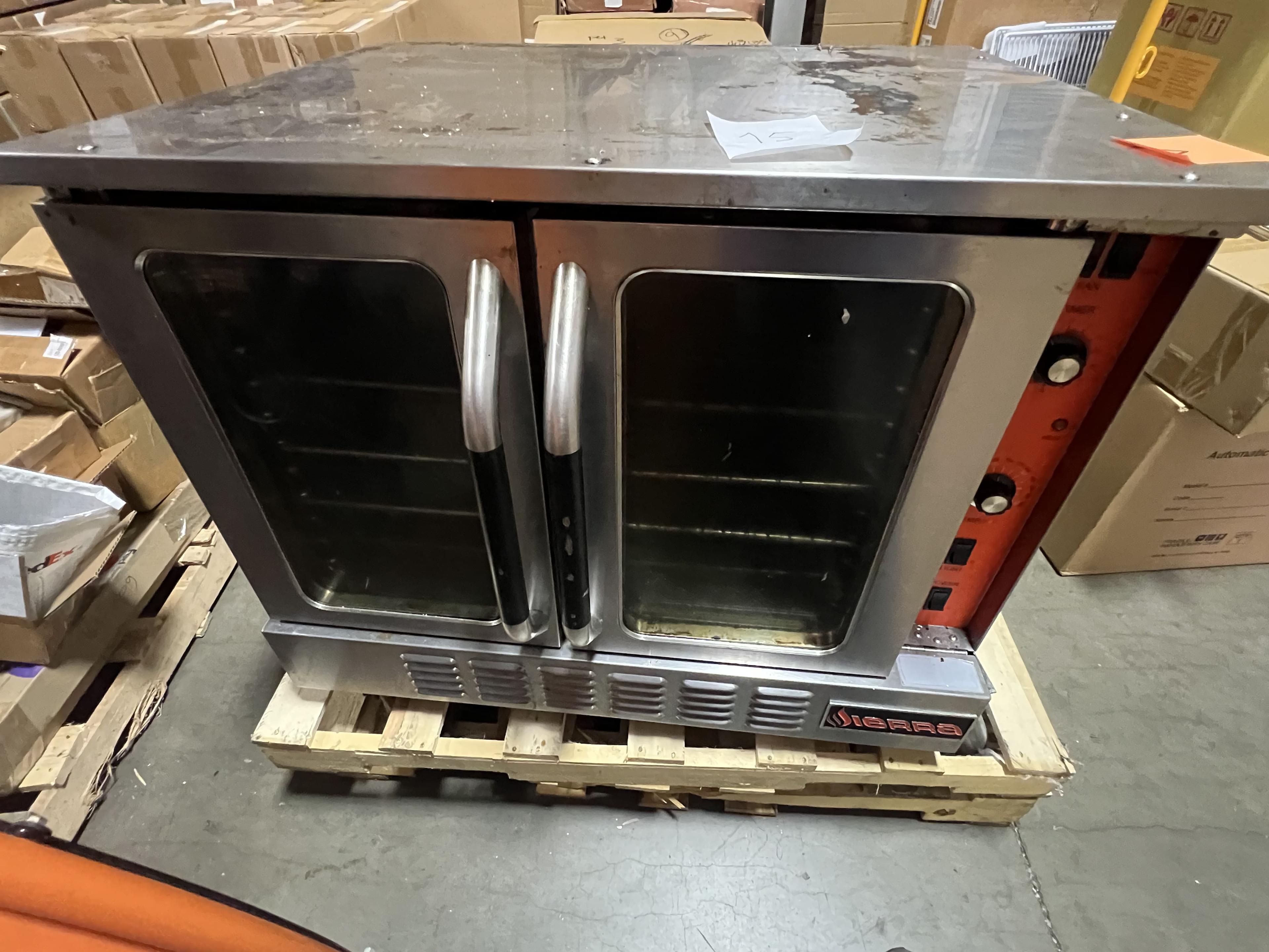 Single Deck Gas Convection Oven with 4 Shelves.  The Unit was Originally -  Was the Base Unit for A