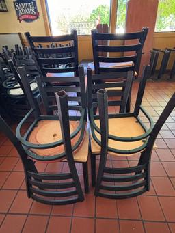 (6) Ladder Back Chairs Set - (2) Bar Stools and (4) Chairs