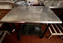 All S.S. 36" x 24"  Work Top Table on Casters