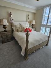 Complete Bedroom Suite - Includes Full Size Bed Frame and Mattress, Matching Nightstands and Dresser
