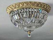 Crystal and Metal Light Fixture